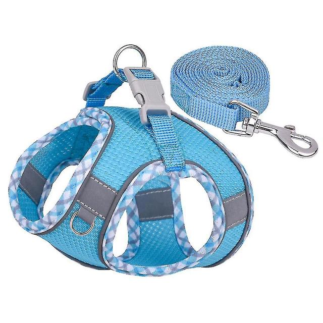 Skbcv Arnés reflectante para perros Chaleco transpirable ajustable para mascotas con correa Halter de perro resistente de alta resistencia Azul osc... on Productcaster.