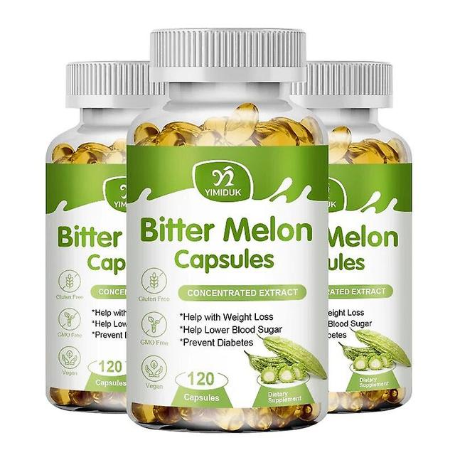 Visgaler Bitter Melon Extract Capsule Lower Blood Pressure Blood Sugar Slimming Anti-heatstroke Cardiovascular Heart Health 3 Bottles 120pcs on Productcaster.