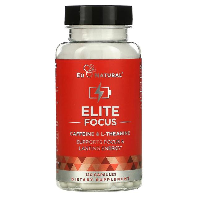 Eu Natural, ELITE FOCUS, Caffeine & L-Theanine, 120 Capsules on Productcaster.