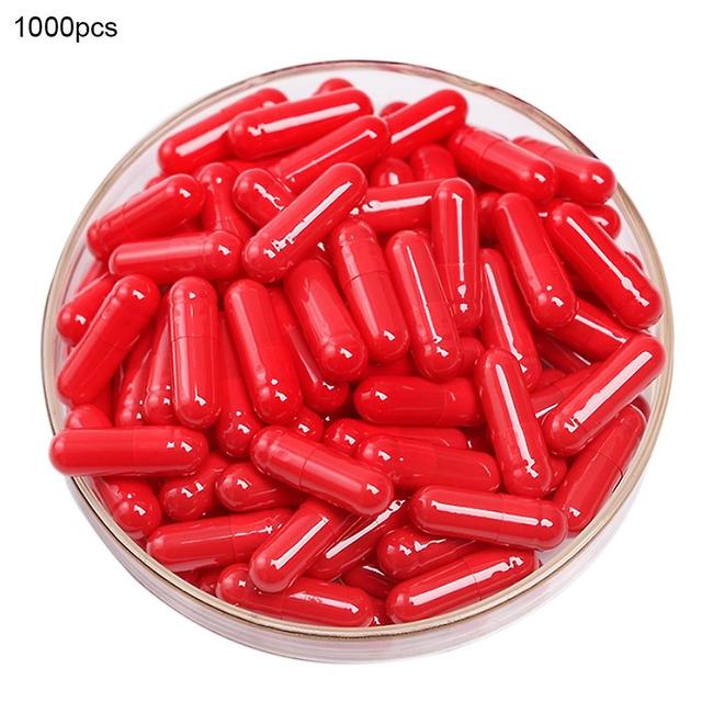 1000Pcs Transparent Hollow Gelatin Empty Separated Medical Powder Capsule Shells BoSaiD Red on Productcaster.