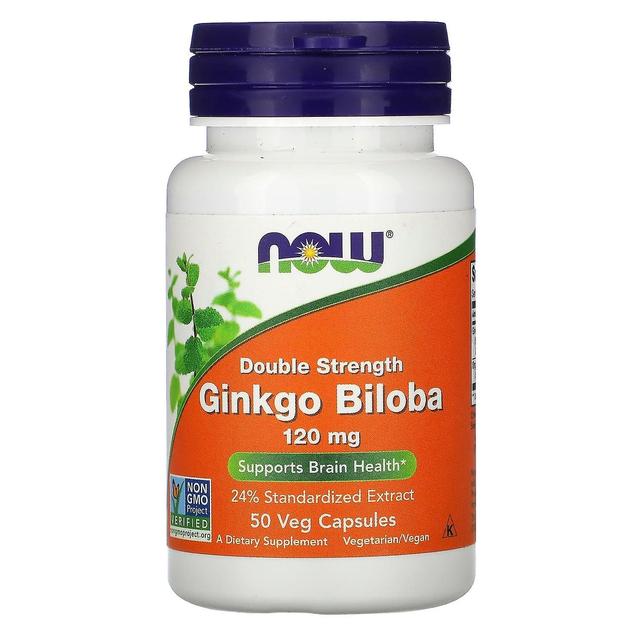 NOW Foods, Ginkgo Biloba, Double Strength, 120 mg, 50 Veg Capsules on Productcaster.