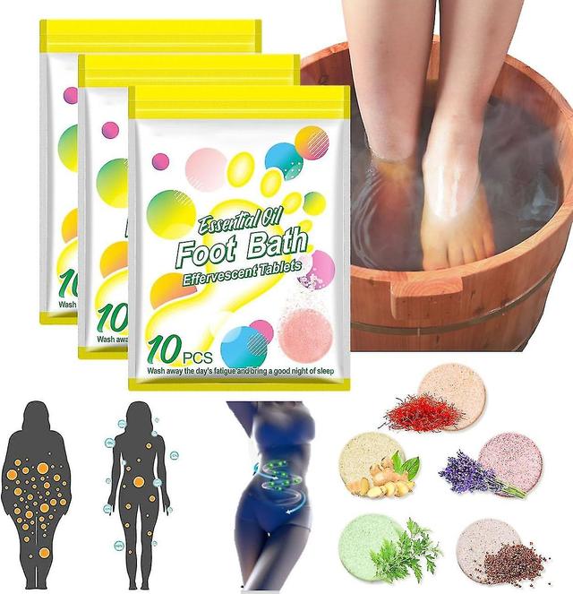 Nature Essential Oil Foot Bath Effervescent Tablets, 2023 Newest Foot Bath Effervescent-tablets, Helps Restore Foot Health 30pcs on Productcaster.