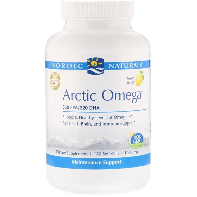 Nordic Naturals, Arctic Omega, Lemon , 1,000 mg, 180 Soft Gels on Productcaster.