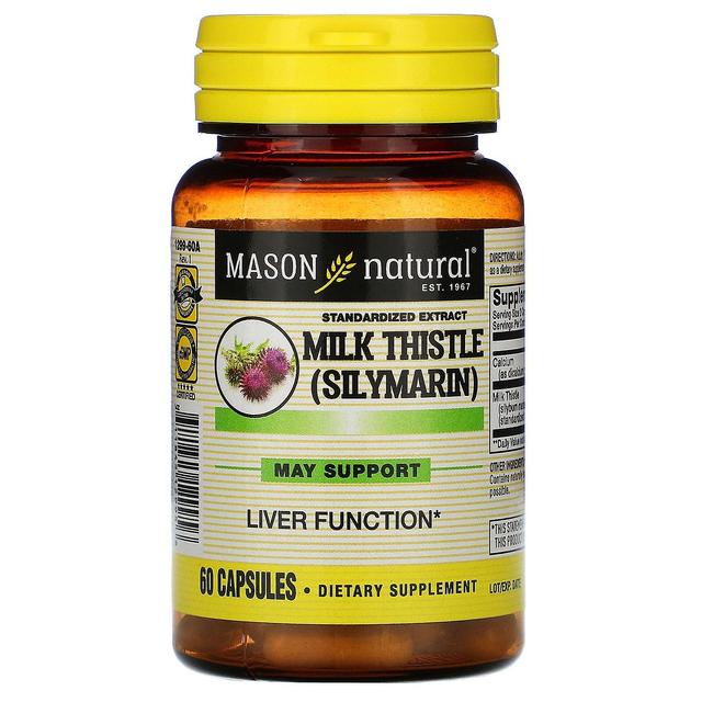 Mason Natural, Milk Thistle (Silymarin), Standardized Extract, 60 Capsules on Productcaster.