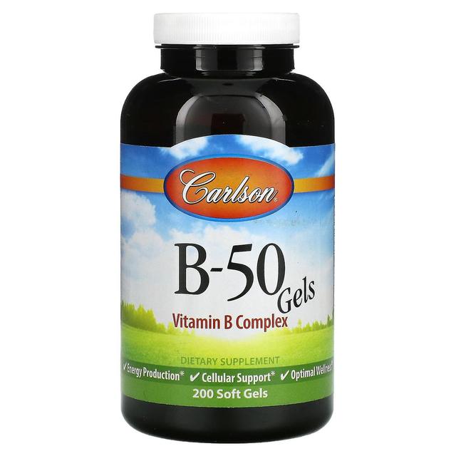 Carlson, B-50 Gel, Complexo de Vitamina B, 200 Géis Moles on Productcaster.