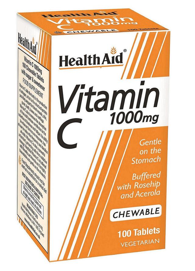 Health aid vitamin c 1000mg chewable orange flavour 100's on Productcaster.