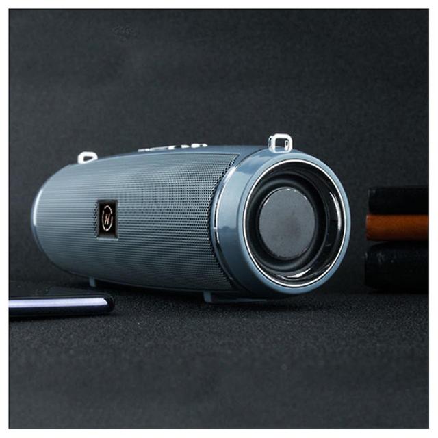 Round Bluetooth-compatible Speaker With Strap Portable Small Amplifieds Speaker For Party Beach Camping Silver on Productcaster.