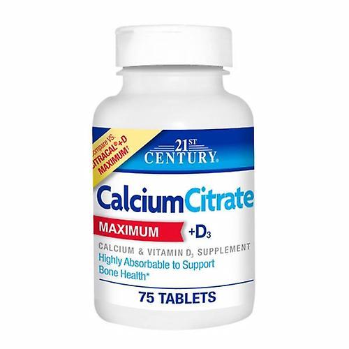 21st Century Calcium Citrate + D3, 75 Tabs (Pack of 6) on Productcaster.