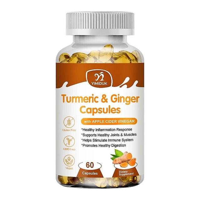 Visgaler Turmeric & Ginger Capsules Organic Black Pepper, Apple Cider Vinegar, Supports Metabolism, Cardiovascular Health & Joint Health 1 Bottles ... on Productcaster.