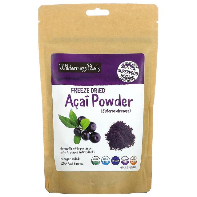 Wilderness Poets LLC, polvere di Acai liofilizzata biologica, 3,5 once (99 g) on Productcaster.