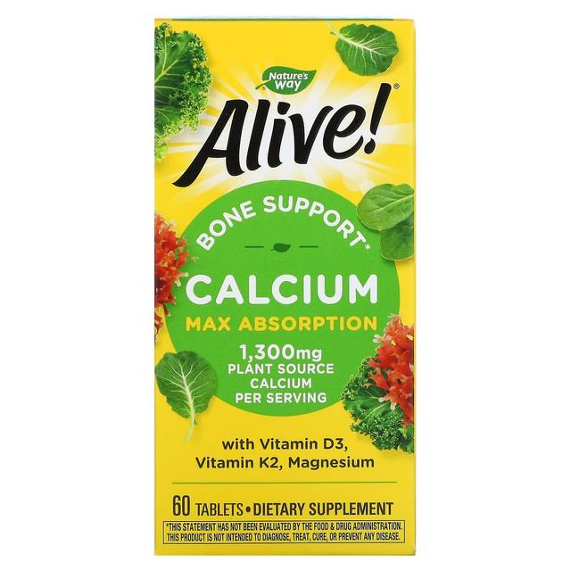 Nature's Way, Alive!, Kalzium, maximale Absorption, 325 mg, 60 Tabletten on Productcaster.