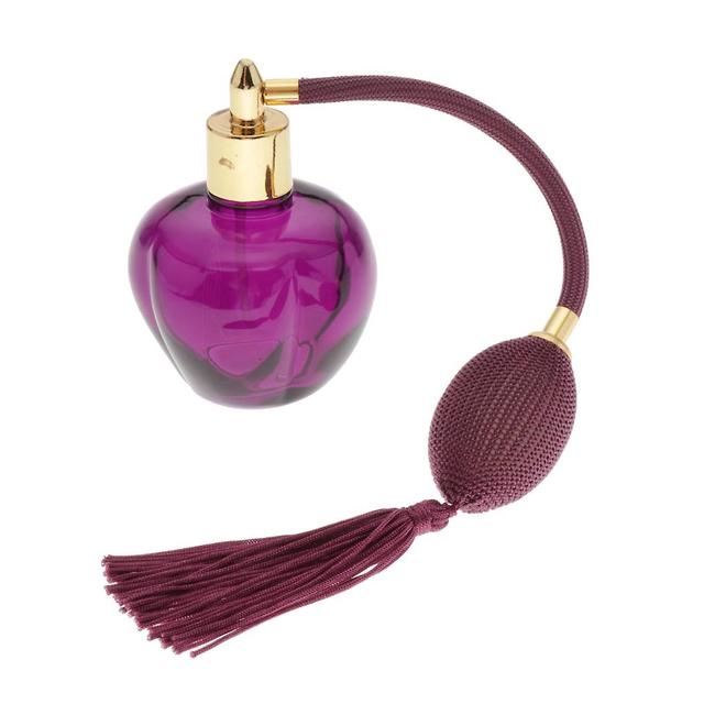 100ml Empty Glass Perfume Bottle Long Bulb Tassel Spray Atomizer Purple on Productcaster.