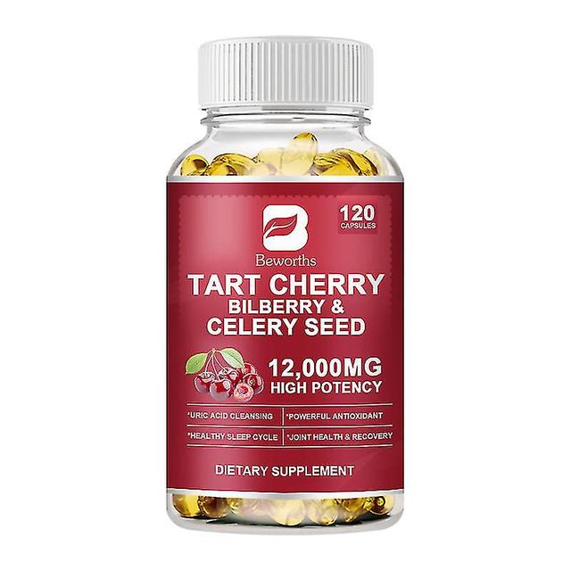 Guoguo Organic Tart Cherry Extract Capsules With Bilberry Fruit&celery Seed Premium Uric Acid Cleanse For Joint Support&muscle Recovery 120pcs on Productcaster.