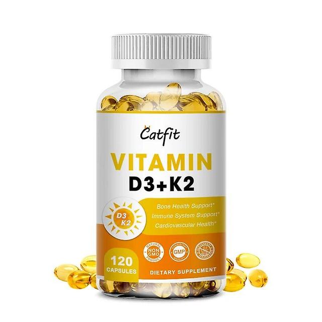 Catfit D3k2 Vitaminkapsel Tänder & skelett & hjärta Support Complex Lätt att absorbera Förebyggande Ledvärk Vitamin K2 D3huamade Huamade 120pcs on Productcaster.