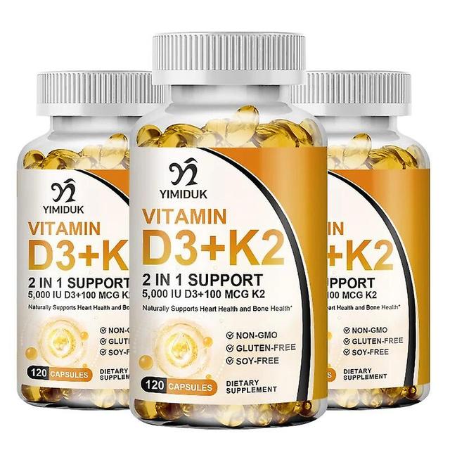 Visgaler Vitamin D3k2 Capsule For Boosting Calcium Absorption Bone & Joint Health Preventing Osteoporosis Increase Immunity Support Heart 3 Bottles... on Productcaster.