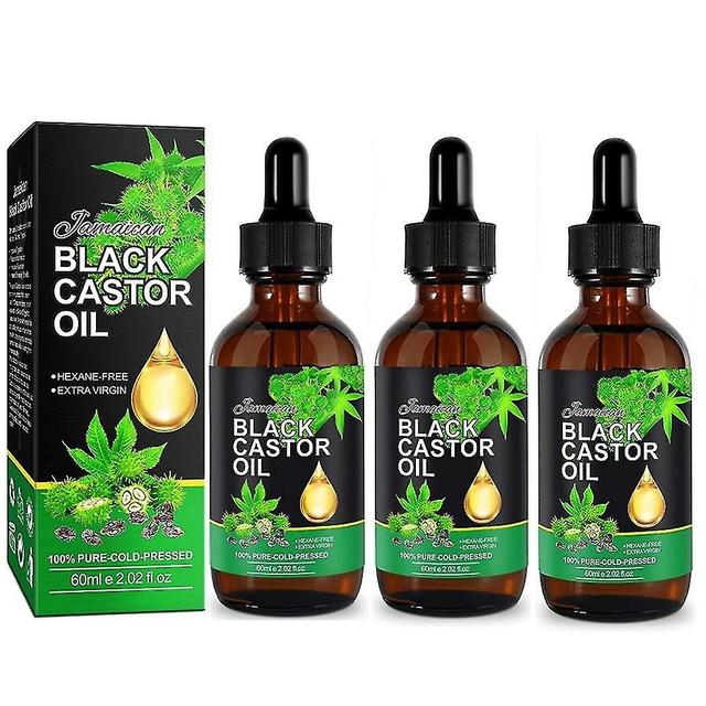 1-3pcs Jamaican Black Castor Oil Organic 100 Pure Cold Pressed Hair Growth Oil -60ml on Productcaster.