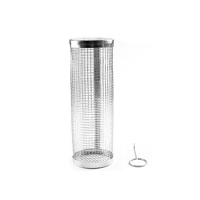 Portable Rolling Grilling Basket Bbq Net Tube Stainless Steel Bbq Cylinder Suitable For All Kinds O on Productcaster.