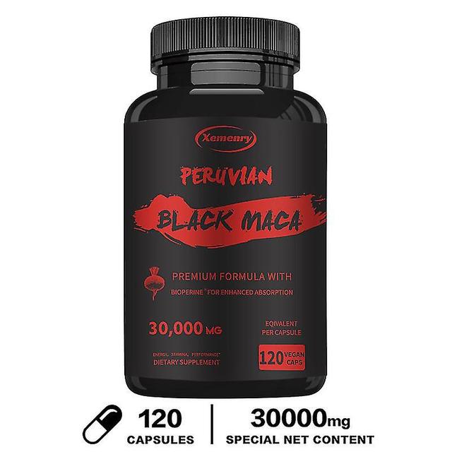 Vorallme Black Maca Root - Maximum Strength 30000mg - Gelatin Maca Root Extract From Peru - Natural Capsules To Support Health And Energy 120 Capsules on Productcaster.