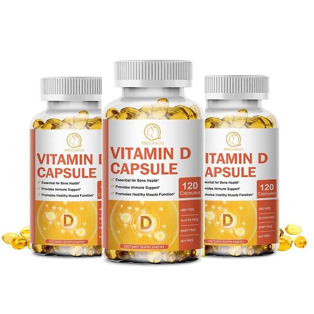 Eccpp Vegetarian Vitamin D Capsules Promote Calcium Absorption Protect Teeth &bone Health Enhance Immunity Protect Cardiovascular 3bottle x120pcs on Productcaster.