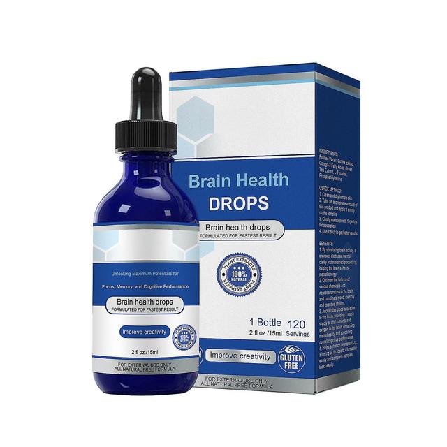 Lisade Brain Health Drops, Stress Relief Essential Oil, Natural Stress Relief olier til afslapning, beroligende & hovedpine 2 Pcs on Productcaster.