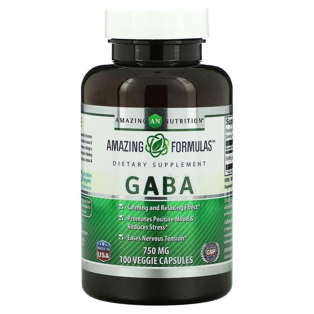 Amazing Nutrition, Gaba, 750 mg, 100 Veggie Capsules on Productcaster.