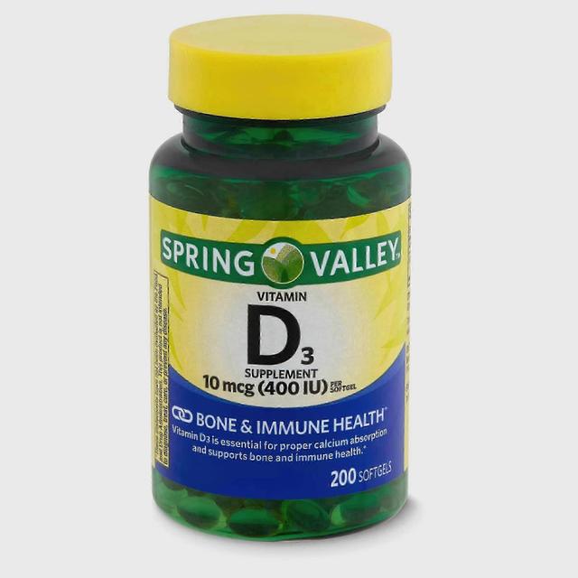 Spring valley vitamin d3 supplement, 10 mcg, softgels, 200 ea on Productcaster.