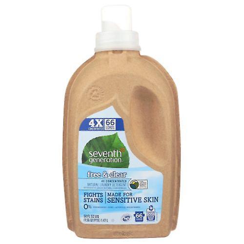 Seventh Generation Natural 4X Concentrated Liquid Laundry Detergent, Free and Clear, 50 OZ (Pack of 1) on Productcaster.