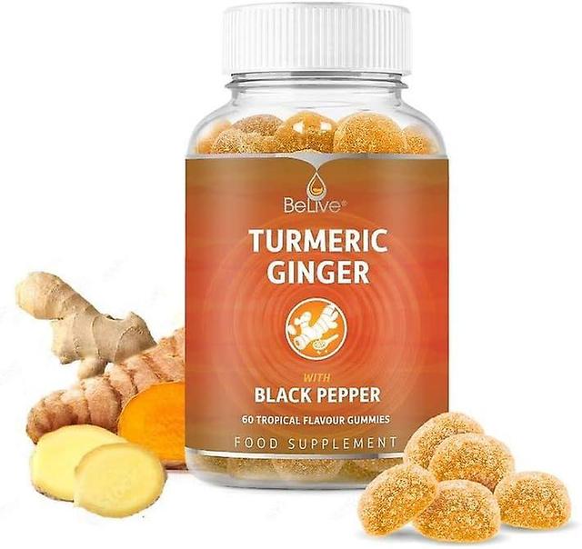 Kurkuma Vitamine Supplement Gummies Met Gember & Zwarte Peper | Ondersteunt gewrichtsontsteking en ontstekingsreactie | Actieve ingrediënten Curcum... on Productcaster.