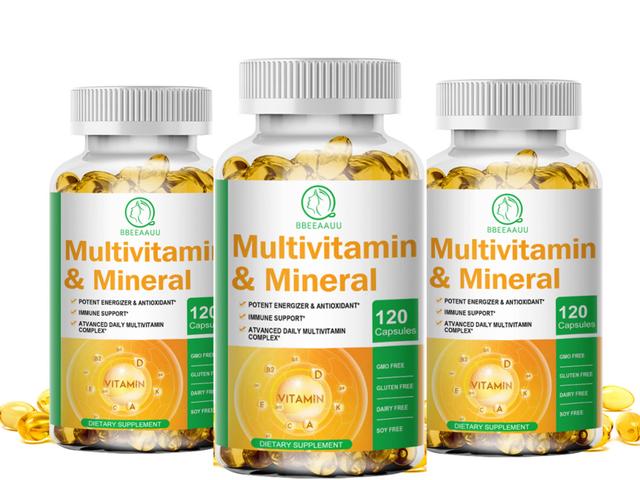 Visgaler Multivitamins And Mineral Capsule Support Immune System Relieve Anxiety Protect Vision Strengthen Bones And Teeth 3bottle x120pcs on Productcaster.