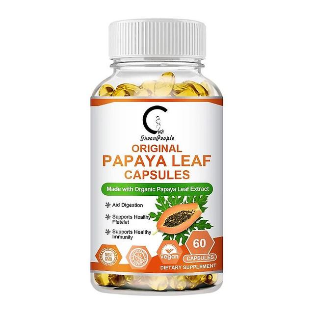 Visgaler Gpgp Greenpeople Papaya Leaf Extract Digestive Enzymes Veg Capsules Blood Platelet Bone Marrow & Spleen Super Breasts Growth 60pcs on Productcaster.