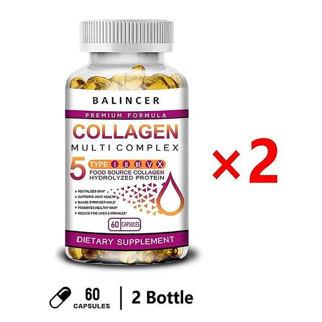 Visgaler Hydrolyzed Collagen Capsules Support Skin Hair Joint Nails Health Anti-aging Feminine Nutritional Supplement 2 bottle on Productcaster.