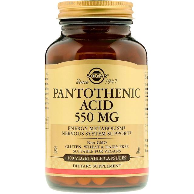 Solgar, Ácido pantotênico, 550 mg, 100 Cápsulas Vegetais on Productcaster.