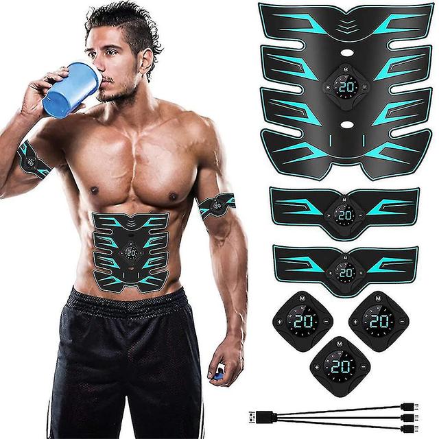 3 Pcs Ems Stimulator, Electric Muscle Stimulator For Workout With Abdomen Stimulator And Arm/leg/hip Stimulators, Smart Fitness Ems Machine For Men on Productcaster.