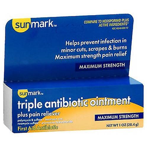 Sunmark Triple Antibiotic Ointment Plus Pain Reliever, Count of 1 (Pack of 6) on Productcaster.