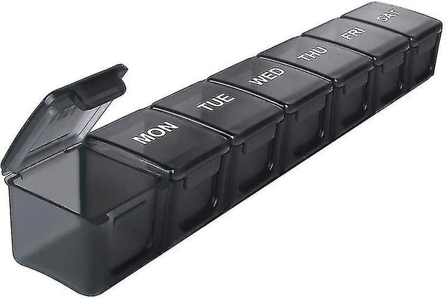 Black Week Pill Organizer7 Day Pill Box Compatible With Pills/vitamins on Productcaster.