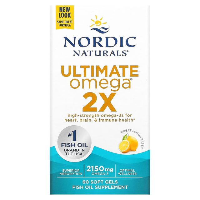 Nordic Naturals, Ultimate Omega 2X, Lemon, 1,075 mg, 60 Softgels on Productcaster.