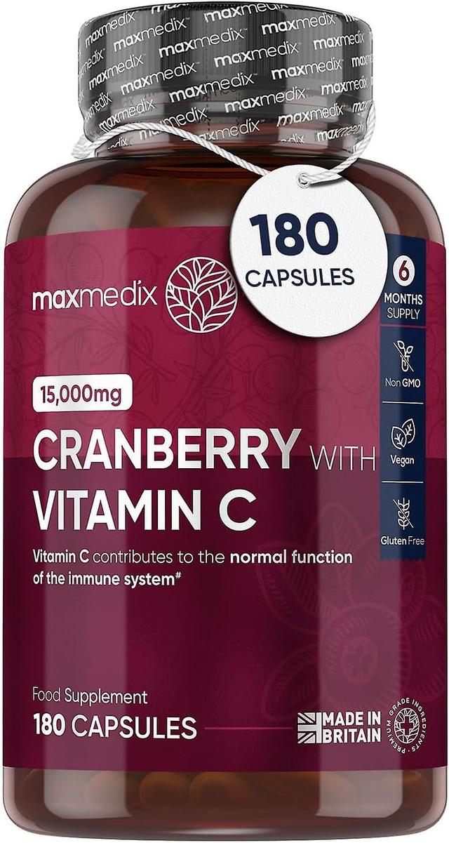 Maxmedix Cranberry Capsules high strength 30000mg per 2 capsules - 180 vegan capsules with vitamin c - Alternative to cranberry tablets on Productcaster.