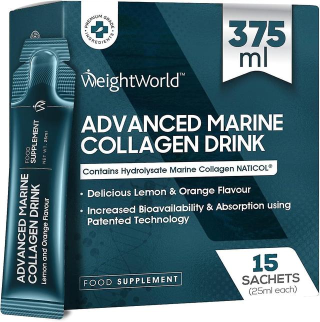 Marine Collagen Liquid 15 Sachets 5000mg For Skin Hair Nails & Immune Booster By Weightworld on Productcaster.