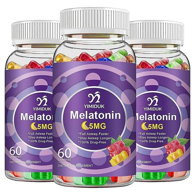 Visgaler Melatonin Gummies Anxiety Stress Relief Help Deep Sleep Save Insomnia Melatonin For Audlt & Middle-aged Elderly 3 Bottles on Productcaster.