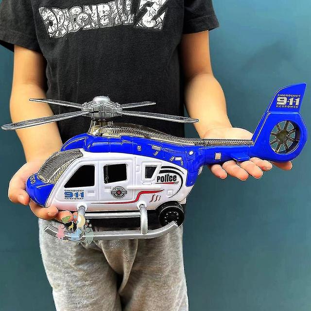 Kids Toy Police Helicopter Medium Size Rolling With Sounds And Lights High Quality Cod on Productcaster.