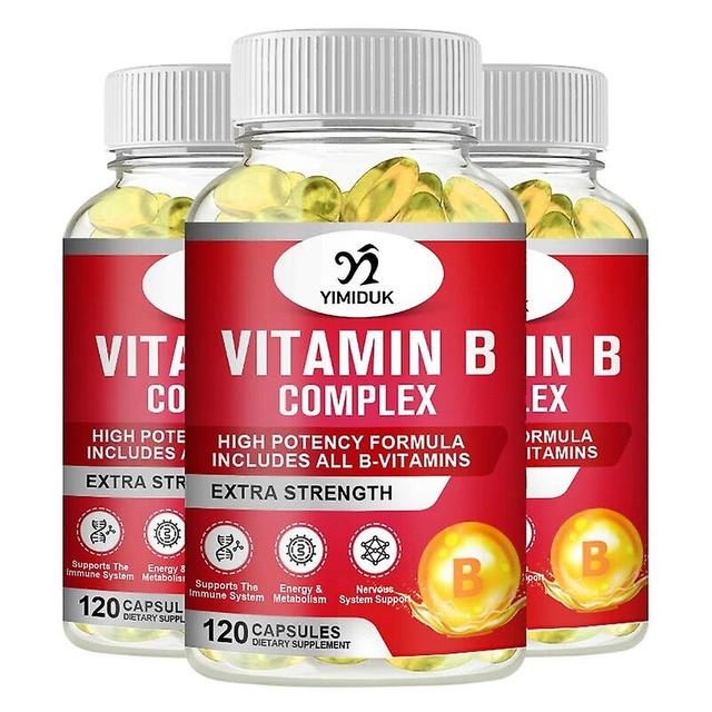 Vorallme Vitamin B Complex Capsule (B12, B1, B2, B3, B5, B6, B7, B9, Folic Acid & Biotin), Reduce Stress & Supports Better Moods 3 Bottles 120 pcs on Productcaster.