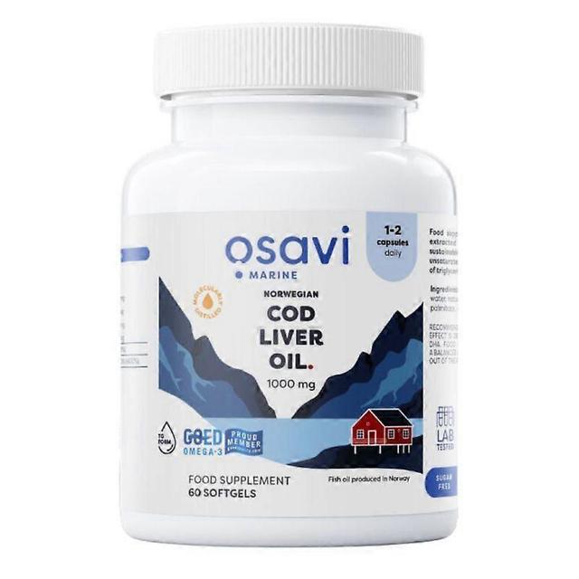 Osavi Norwegian Cod Liver Oil Softgels 1000mg (Lemon) Softgels 60 on Productcaster.