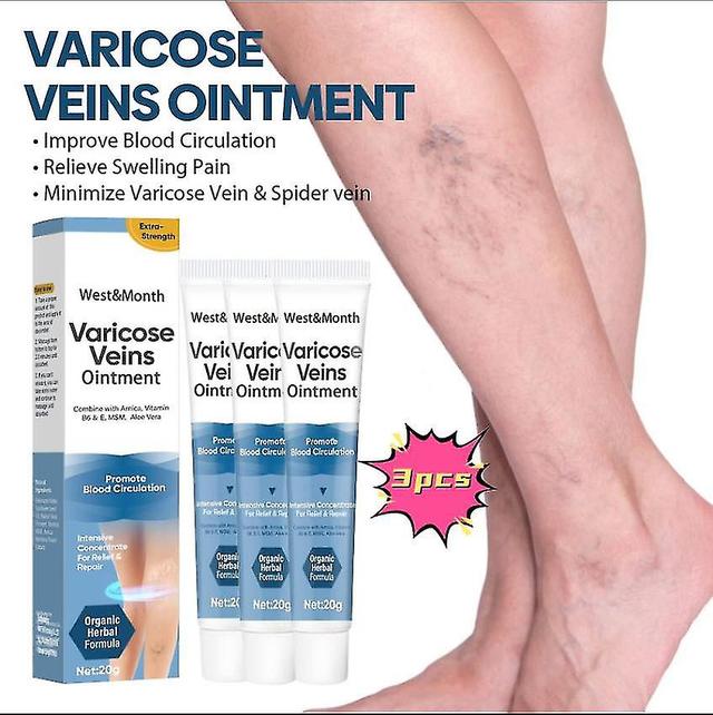 Westmonth Vein Care Cream Leg Massage Relieve Leg Swelling Earthworm Leg Vein Repair Cream Massage Oil1pcs) -GSL 3PCS on Productcaster.