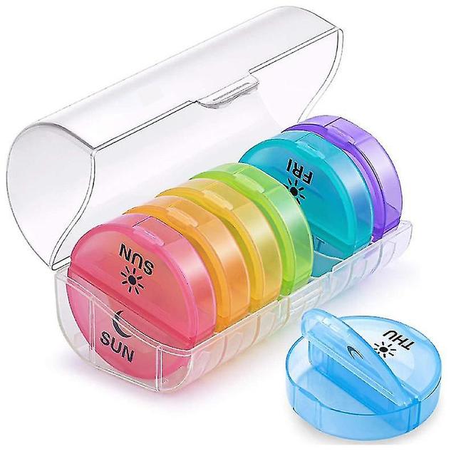 Pill Organizer, Large Capacity 7 Days Pill Box For Pills/vitamins/fish Oil/supplements on Productcaster.