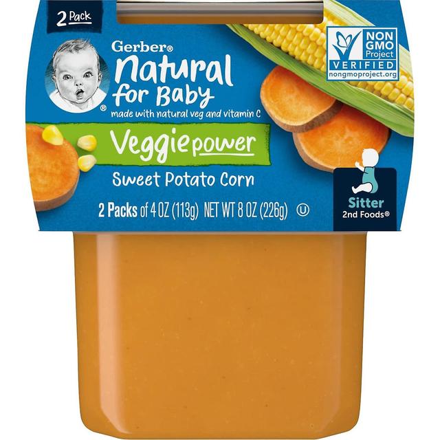 Gerber, naturligt för baby, Veggie Power, 2: a livsmedel, sötpotatismajs, 2 pack, 4 oz (113 g) vardera on Productcaster.