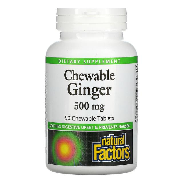 Natural Factors, Chewable Ginger, 500 mg, 90 Chewable Tablets on Productcaster.