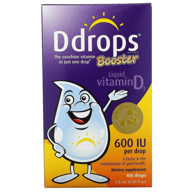 Ddrops, Booster, Liquid Vitamin D3, 600 IU, 0.09 fl oz (2.8 ml) on Productcaster.