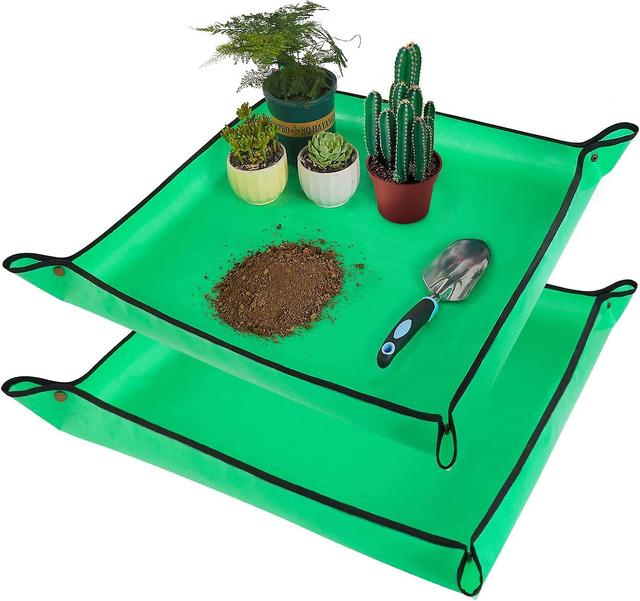 Hgbd-repotting Mat For Indoor Plant Transplanting And Mess Control 27"x 27" Thickened Waterproof Potting Tray Foldable Succulent Potting Mat Portable on Productcaster.