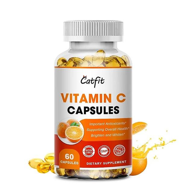 Catfit Vitamin C Capsule Immune System Support & Skin Health & Antioxidant Protection Skin Cracking Care Health Foodhuamade Huamade 60pcs on Productcaster.