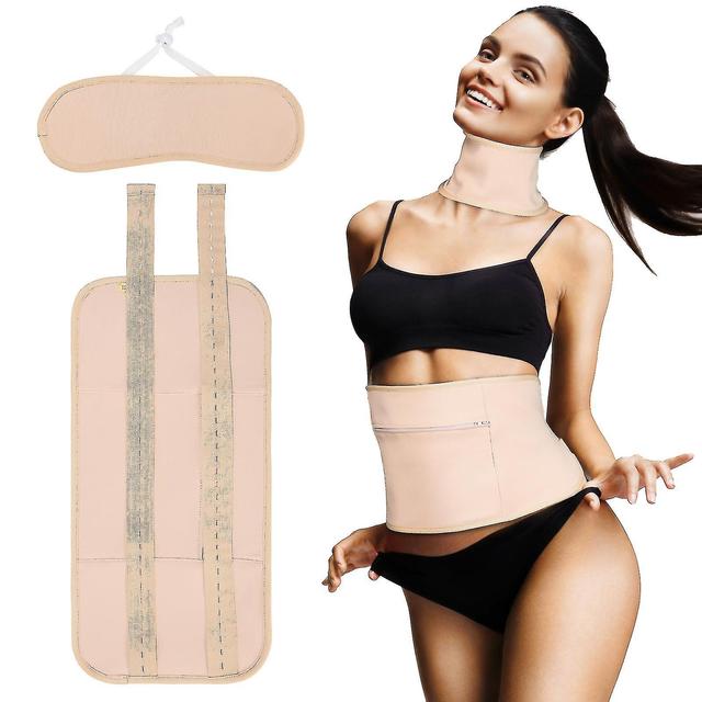 Castor Oil Pack Wrap For Waist And Thyroid Neck,reusable Organic Castor Oil Packsfor Liver Detox, Stomach Kit,thyroid Less Beige on Productcaster.